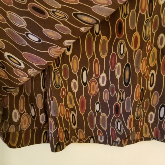 Vintage Wrap Knee-Length Skirt in Brown and Orange Work Career Size Small - Picture 4 of 10